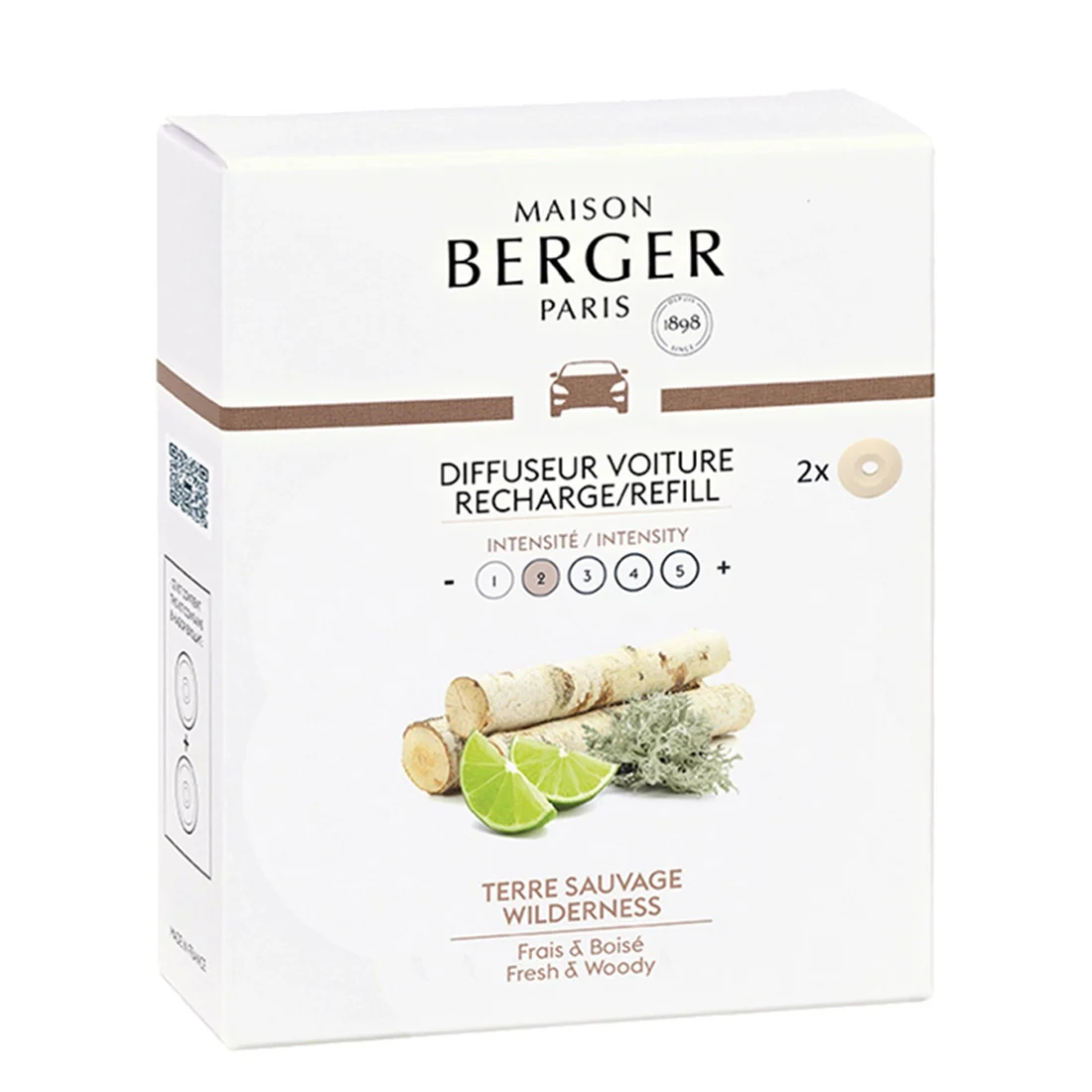 Maison Berger Paris Diffuseur Voiture Recharge Terre Sauvage 2x17gr eur Voiture Recharge Terre Sauvage