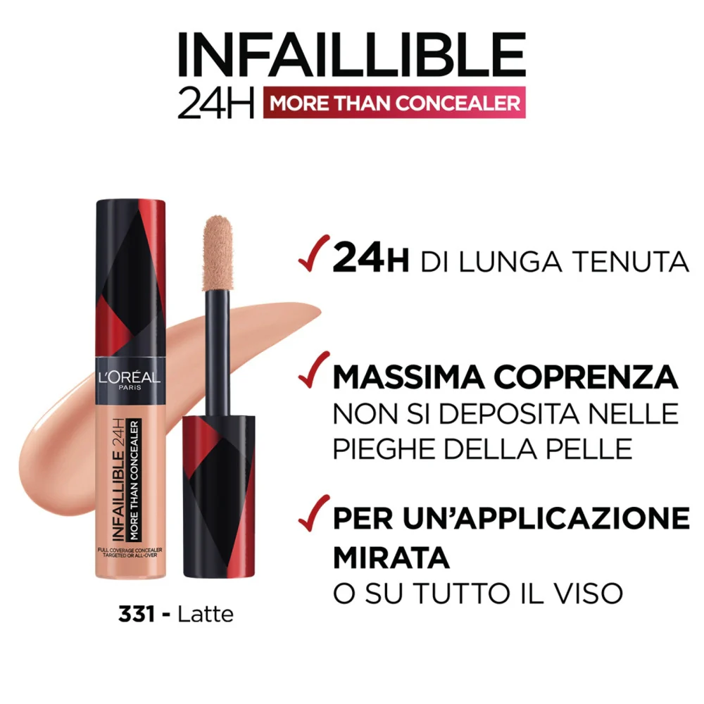L'oréal Paris Infaillible 24H More Than Concealer 331 Cafe Au Lait - Image 2