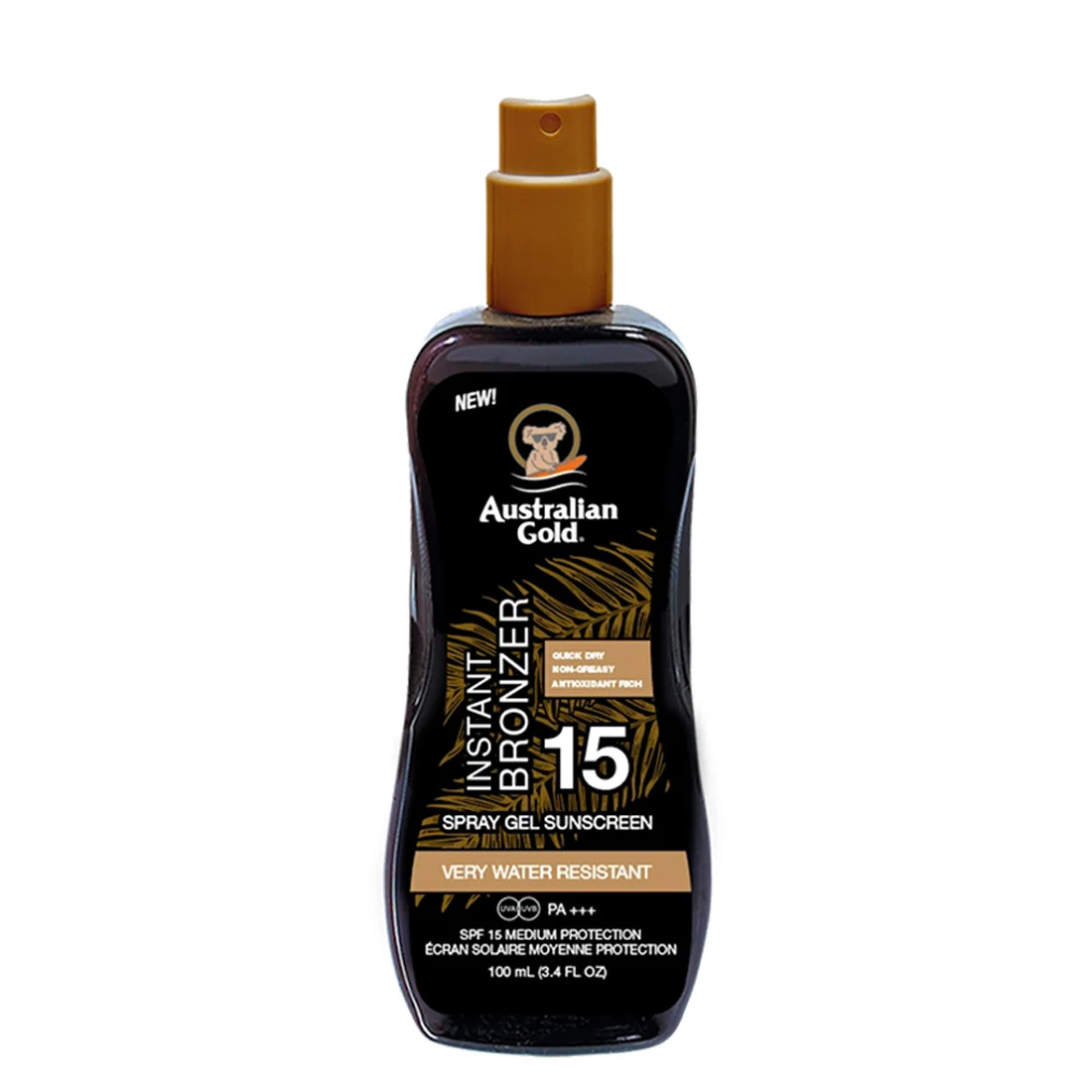 Australian Gold Instant Bronzer Spray Gel Sunscreen Spf30