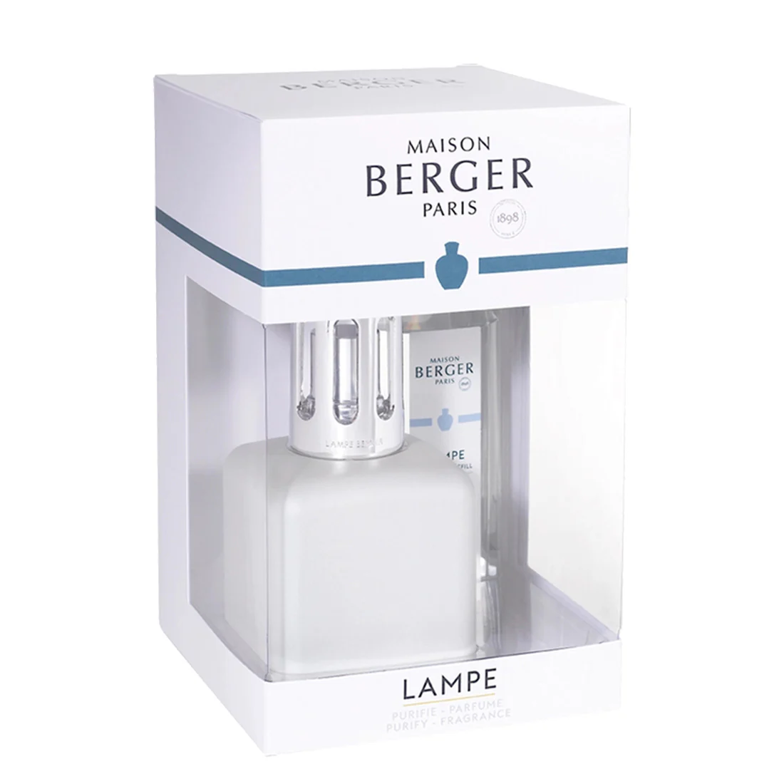 Maison Berger Paris Lampe Glacon Blanc + Ricarica Delicat Musc Blanc 250 ml Set V1