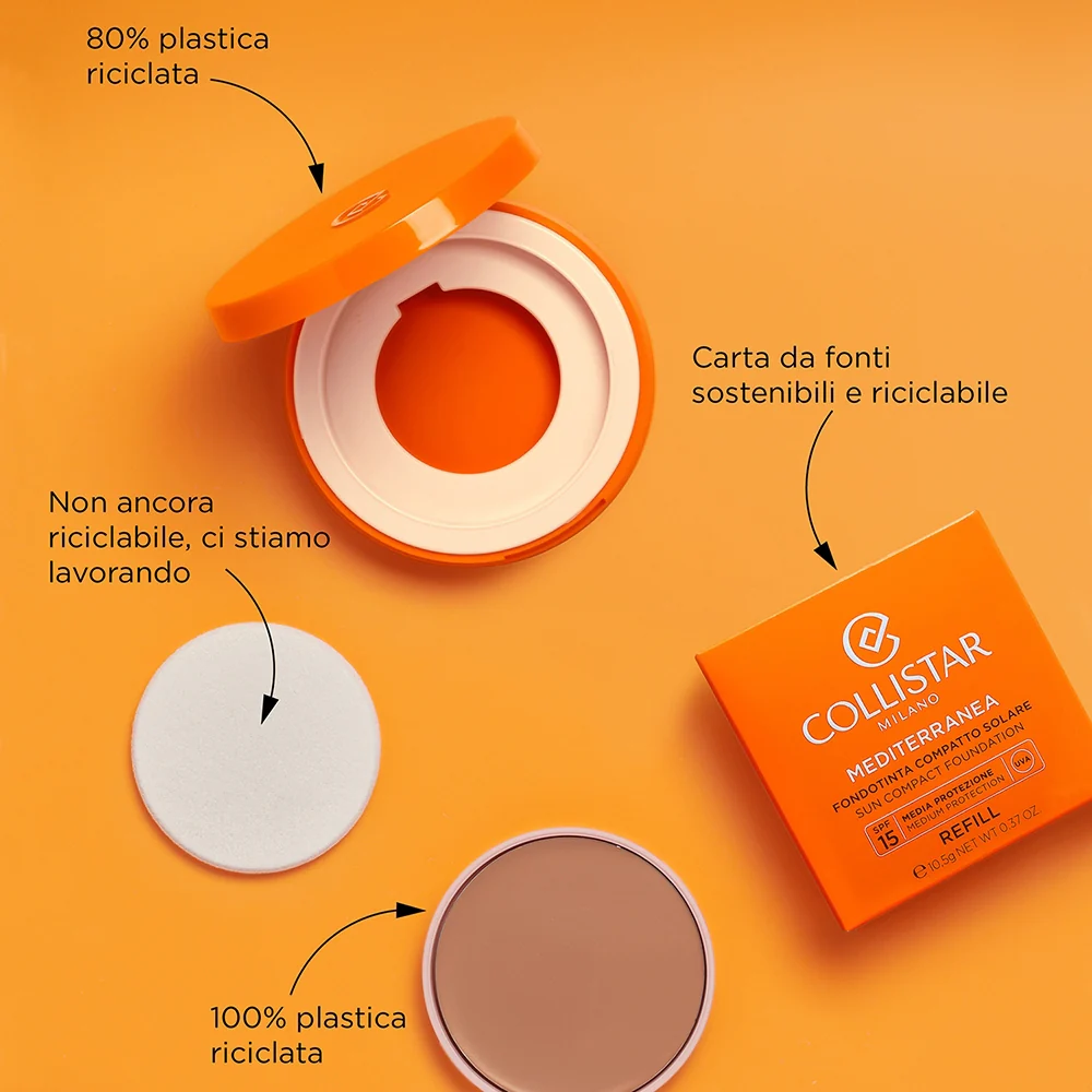 Collistar Mediterranea Fondotinta Compatto Solare Refill 03 Capri SPF15 - Image 4
