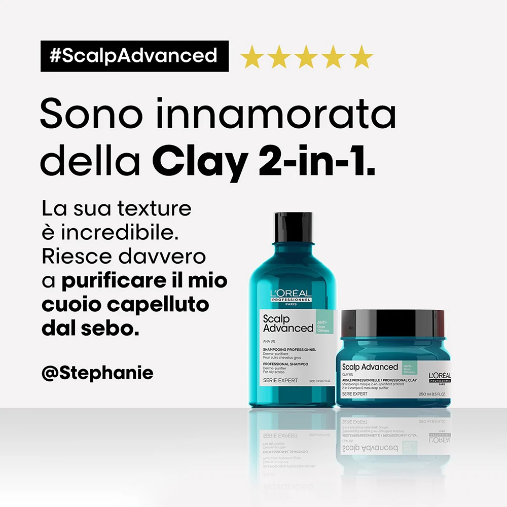L'oreal Professionnel Scalp Advanced 2-in-1 Deep Purifier Clay Anti-Oiliness 250 ml - Image 6